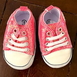 Baby girl pink sparkly shoes